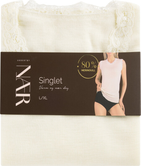 NÆR ullsinglet offwhite L/XL 1 stk NÆR ullsinglet offwhite L/XL 1 stk