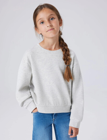 Name It Nkfmille Short Nreg Ls Swe O Neck Noos Grey 158 164