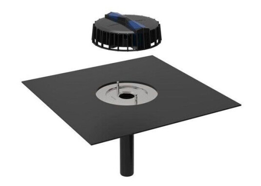 Geberit pluvia roof outlet with bitumen