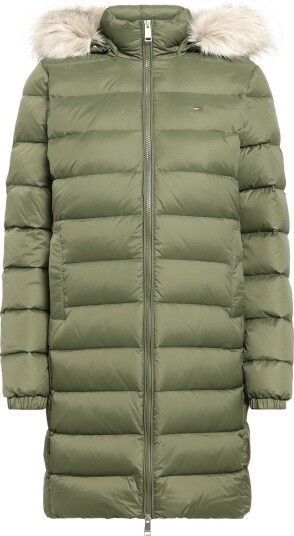 Tommy Jeans Tjw Essential Hooded Down Coat Khaki green XS