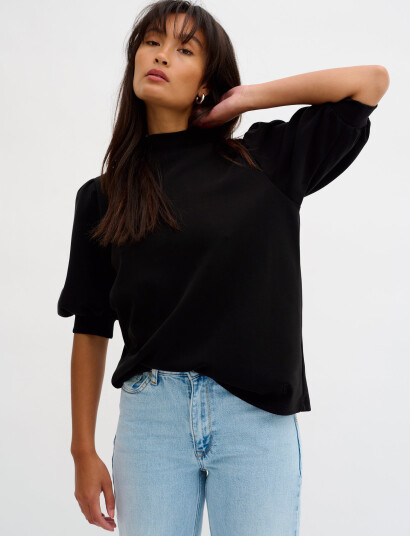 My Essential Wardrobe 21 The Puff Blouse - Black - XS