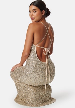 Bubbleroom Occasion Sequin Gown Champagne/Silver M Bubbleroom Occasion Sequin Gown Champagne/Silver M