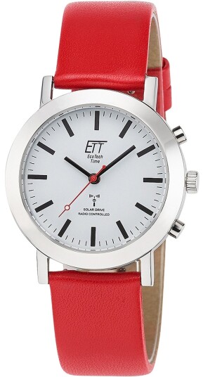 ETT Eco Tech Time Dameklokke ELS 11582 11L Radio Controlled Hvit/Lær