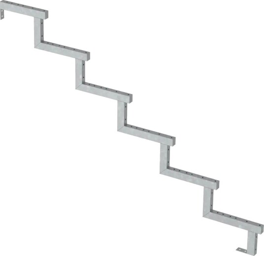 Trappevange PLUS Stål Trinndybde 28 cm Høyde: 1020 mm, 6-Trinn