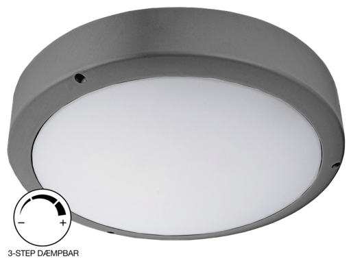Green-ID Pragmalux VENUS G2 plafond 8-18W, Ø300 mm, trinndimmer, grå