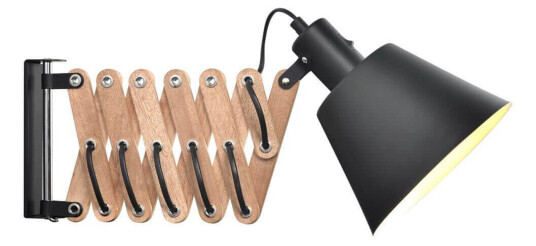 Halo Design - VINTAGE Vegglampe sort/oljet valnøtt