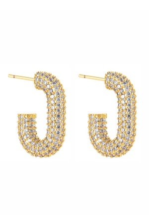 BY JOLIMA U Rock Crystal Earrings Gold One size