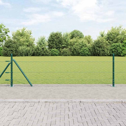 Gjerde med innlegg. grønn 0.5 x 100 m PVC belagt stål
