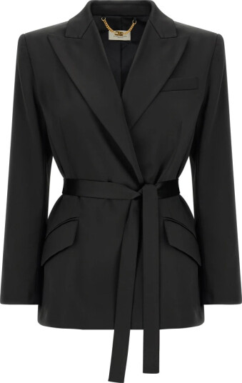 Elisabetta Franchi Dame Jakker Svart L, Elisabetta Franchi Dame Jakker Svart L,