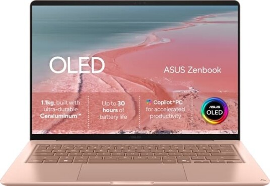 ASUS Zenbook 14 Snapdragon X1/8GB/256GB 14" bærbar PC rosa UX3480QA-U1120