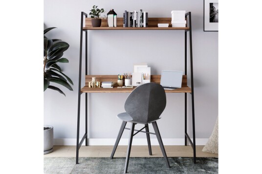 Homitis Skrivebord 115x150x115 cm med oppbevaring Brun