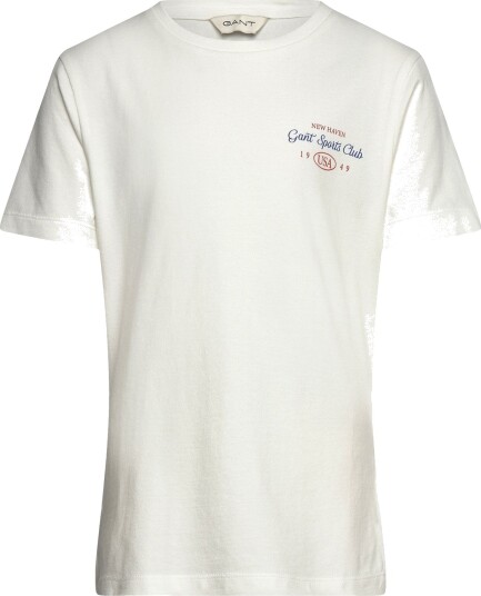 GANT Sports Club Graphic T Shirt Cream 134 140