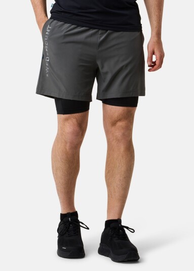 Swedemount Training 2-In-1 Shorts Dusty Olive L Løpeshorts
