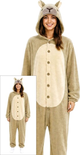 Kigurumi Flodsvin Capybara Kostyme til Dame Onesize Large Voksenkostyme 86754