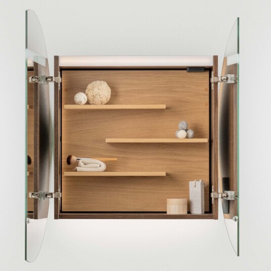 INR Iconic Nordic Rooms Circ Ø80 Speilskap med Regulerbar Belysning Ø80x159mm Mørk eik