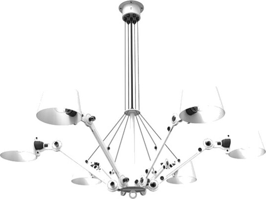 Tonone Bolt Taklampe 6 armet Pur Hvit