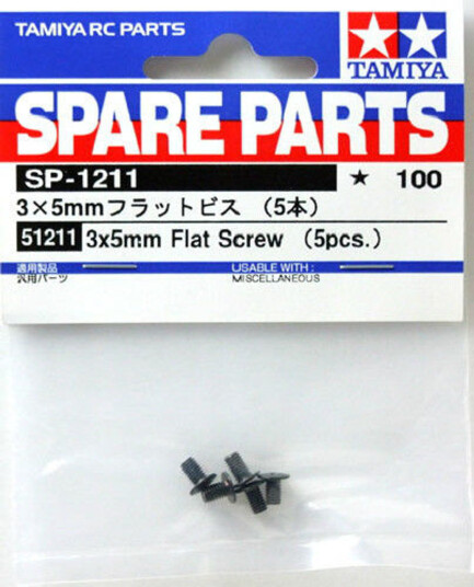 Tamiya 51211 Skruesett til RC-bil 3x5mm 5 stk