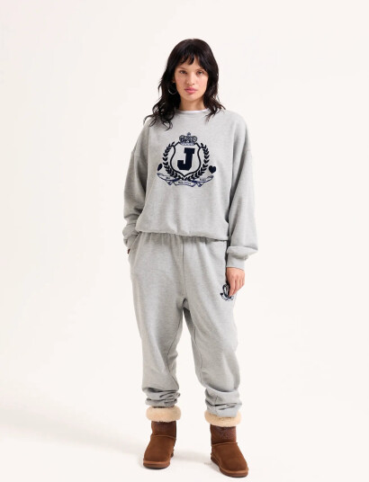 Juicy Couture Vista Crest Cuffed Trackpants - Grey - XS