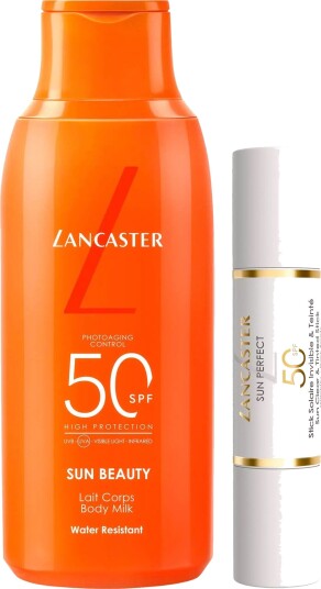 Lancaster Sun Perfect Beauty SPF50 Bundle Body Milk 175 ml & Clear & T