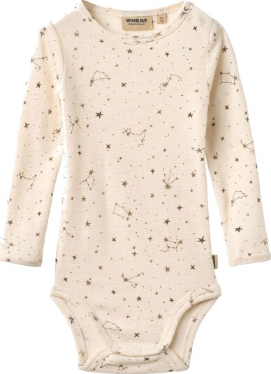 Wheat Body I/e Ull Lucca Eggeskallstjerner Wheat 1 år (80) Langermet Body Beige Hvit