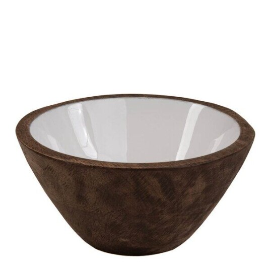 Sögne Home   Bolle mangotre 15,4 cm rustic brown/hvit