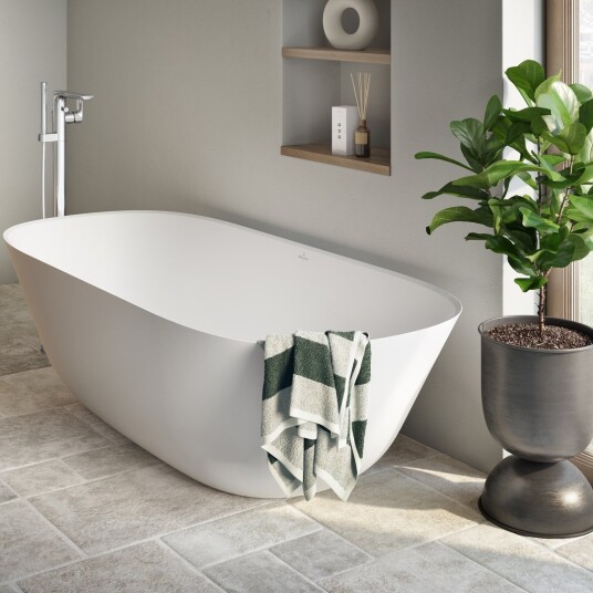 Villeroy & Boch Theano Frittstående Badekar 170x75cm Stone White Villeroy & Boch Theano Frittstående Badekar 170x75cm Stone White