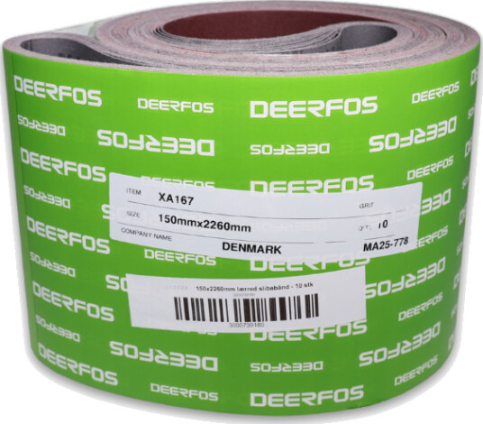 150x2260mm lærred slipebånd 10 stk Korn P80