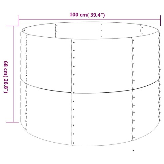 vidaXL Plantekasse pulverlakkert stål 100x100x68 cm grønn