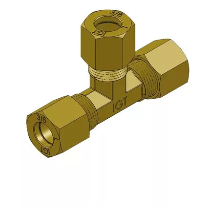 Sunwind T-Kobling 3/8" Med Støttehylse Sunwind T-Kobling 3/8" Med Støttehylse