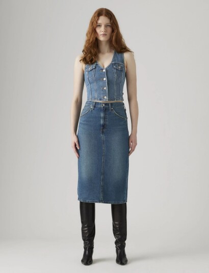 Levi"s® Hr Back Slit Skirt Review Time   Blue   24