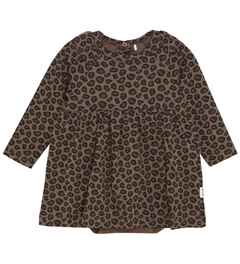 Minymo Dress Ls Aop Brown 68 Minymo Dress Ls Aop Brown 68