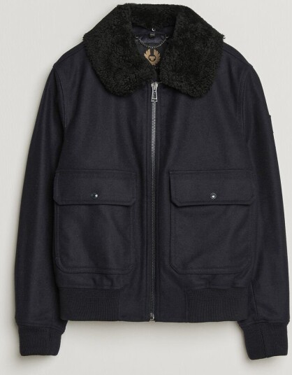 Belstaff Welder Wool Bomber Jacket Dark Ink