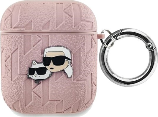Karl Lagerfeld Kla2pgkcpp Airpods 1/2 Deksel Rosa/Pink Monogram Karl & Choupette Head