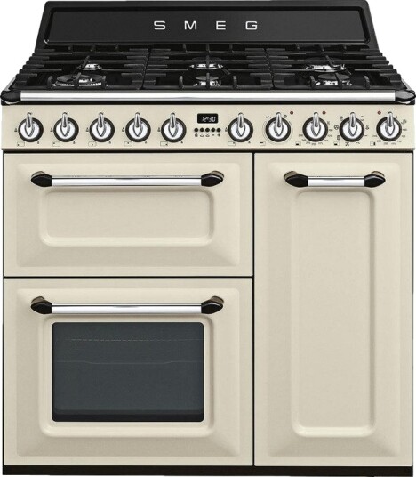 Smeg Victoria 90 cm Gasskomfyr med 2 Ovner og SteamClean Creme Smeg Victoria 90 cm Gasskomfyr med 2 Ovner og SteamClean Creme