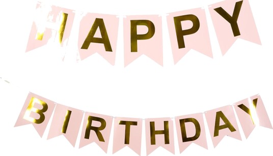 Hisab Joker Vimpelgirlander Happy Birthday Lyserosa 70643
