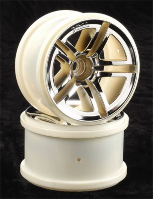 Traxxas 5574 Front Twin Spoke Wheels 2.8" Chrome Jato 2