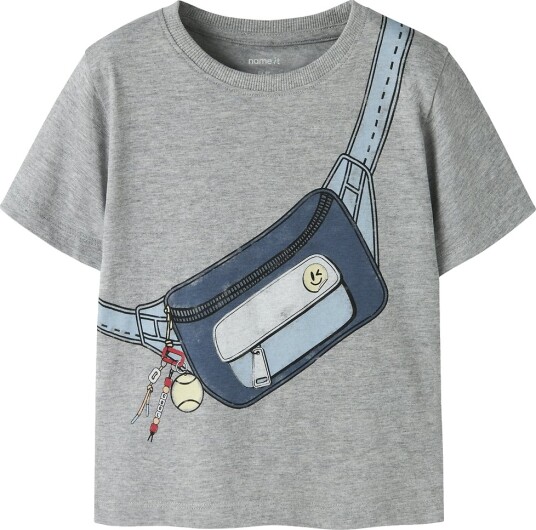 Name It T skjorte NmmFum Grey Melange Name It 7 8 år (122 128) T skjorte Grå