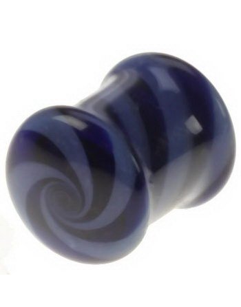 Utgått Twister Piercing Plugg Pyrex in Purple And Blue 8 mm