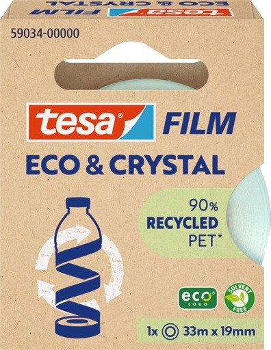 Beiersdorf Tesa Eco & Crystal 59034 00000 00 Tape #####Tesafilm® Eco & Crystal Transparent L X B 33 M X 19 Mm 1 Stk. Beiersdorf Tesa Eco & Crystal 59034 00000 00 Tape #####Tesafilm® Eco & Crystal Transparent L X B 33 M X 19 Mm 1 Stk.