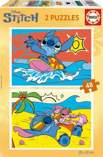 Educa Disney Stitch Puslespill 2x48 Brikker