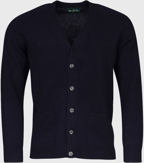 Alan Paine Cardigan Lambswool - Navy Alan Paine Cardigan Lambswool - Navy