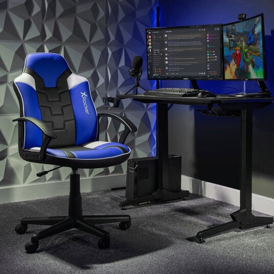 X Rocker Saturn Gamingstol Barn Svart Grå Blå