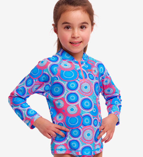 Funkita Badetop Utslett med svelg UV50+ Bundjalung Blue 3 år 98 Badetøy Blå