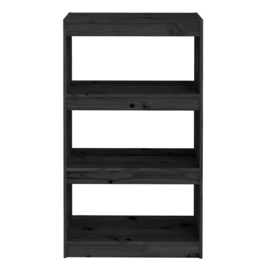 vidaXL Bokhylle/romdeler svart 60x30x103,5 cm heltre furu