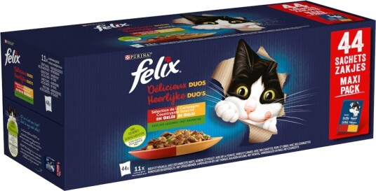 Felix Double Delicious Våtfôr Utvalg fra Landet 4 Varianter 44x85g