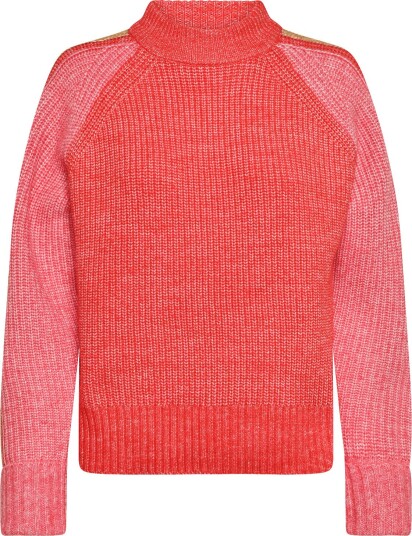 French Connection Kessy Tri Colour Raglan Jumper   Red   L