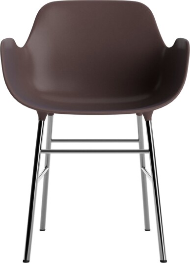 Normann Copenhagen Form Spisestuestol med Armlener Brun/ Krom