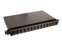 Lanview - Koblingspanel - rackmonterbar - LC Quad/SC Duplex X 12 - svart - 1U - 19