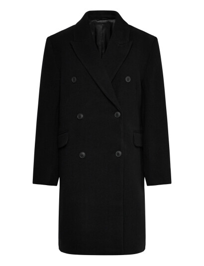 Weekday Oversized Knee-Length Wool-Blend Coat Black M