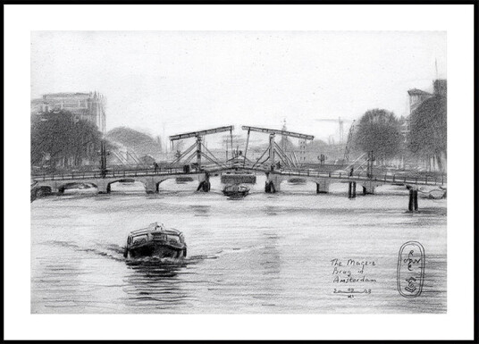 The Magere Brug In Amsterdam Poster Plakat / 40x50cm The Magere Brug In Amsterdam Poster Plakat / 40x50cm
